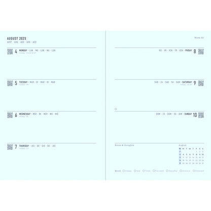 Letts Diary Mid Year A5 Week to View Spring Valley Green 18 Month 2025/26