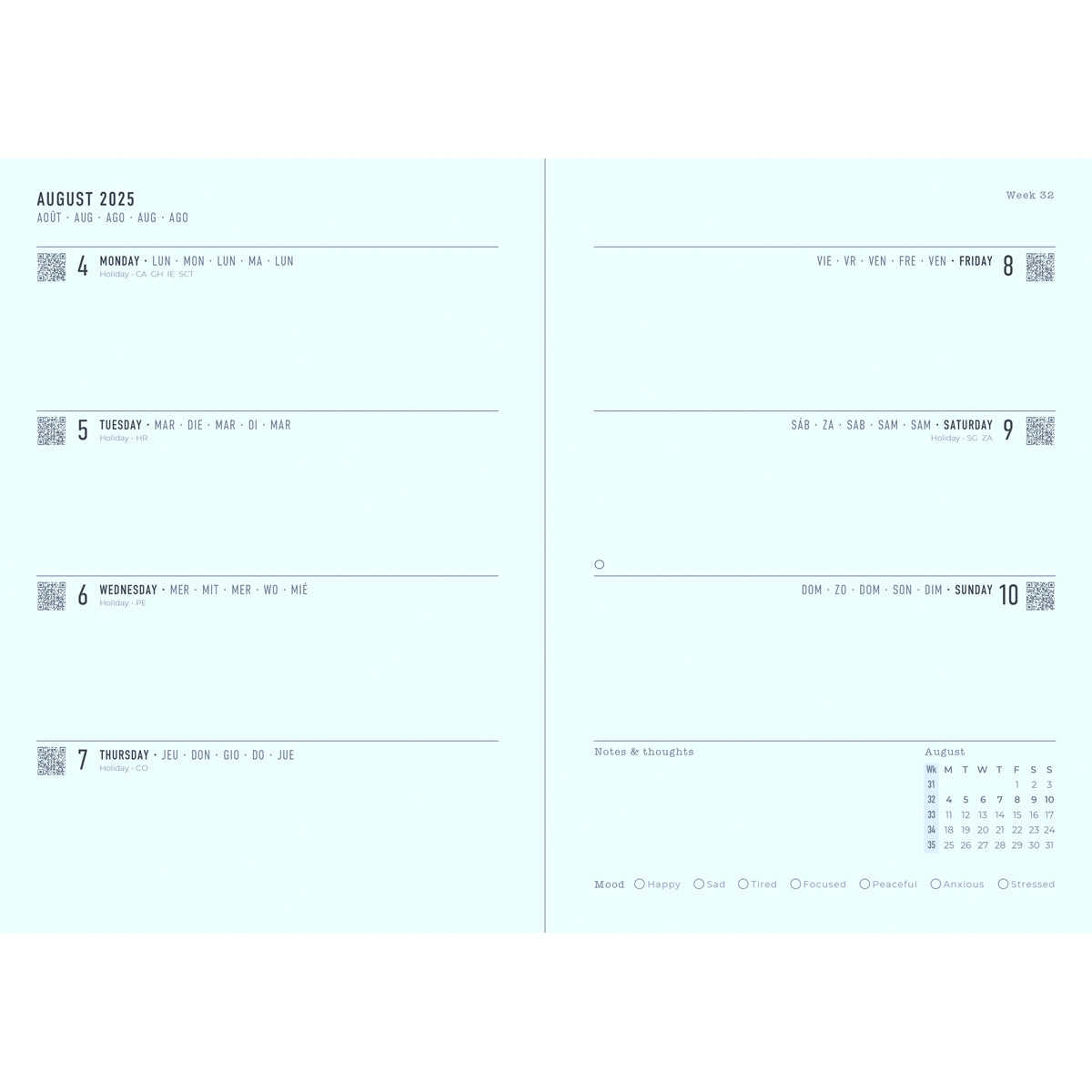 Letts Diary Mid Year A5 Week to View Botanics Green 2025/26