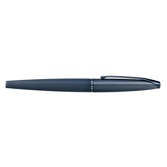 Cross ATX Etched Diamond Pattern Dark Blue Medium Nib Fountain Pen