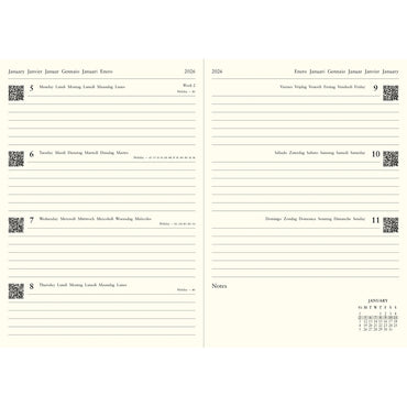 Letts of London Diary Baroque A5 Week to View Navy 2026