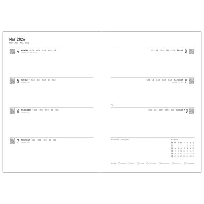 Letts of London Diary Conscious A5 Week to View Rosewater 2026