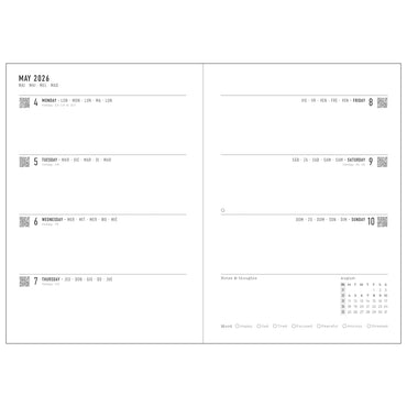 Letts of London Diary Spring Valley A5 Week to View Mint 2026