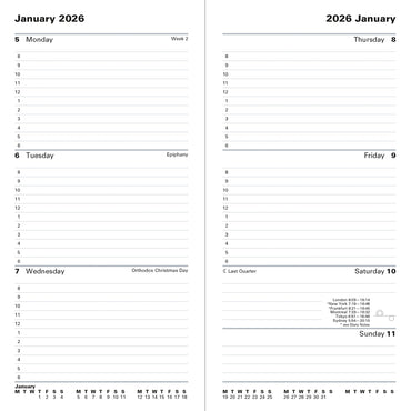 Letts of London Diary Principal Slim Week to View English Blue 2026