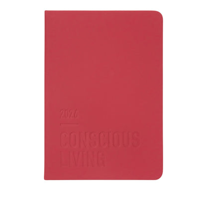 Letts of London Diary Conscious Evergreen A5 Week to View Berry 2026