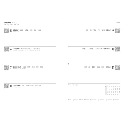 Letts of London Diary Conscious Evergreen A6 Week to View Slate 2026