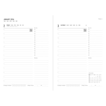 Letts of London Diary Gradient A5 Day to Page Appointments Blue 2026