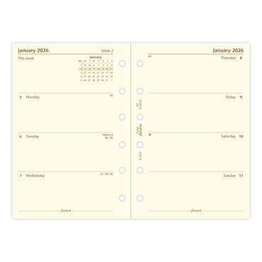 Filofax Refill Classic WTV Pocket Cotton Cream 2026