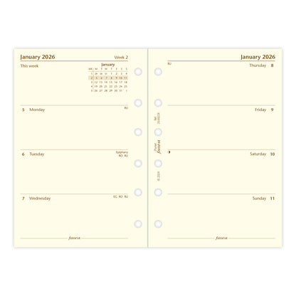 Filofax Refill Classic WTV Pocket Cotton Cream 2026