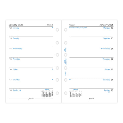 Filofax Refill Classic Week Per Page Pocket 2026