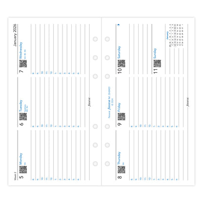 Filofax Refill Classic Week To View With Appointments Landscape Personal 2026