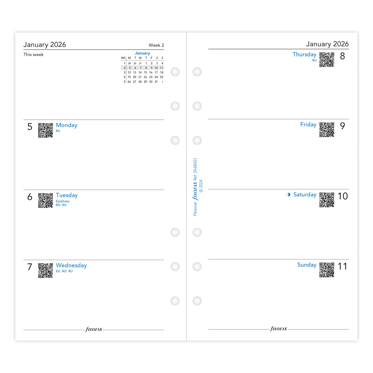 Filofax Refill Classic WTV Personal 2026