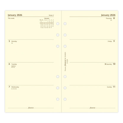 Filofax Refill Classic WTV Personal Cotton Cream 2026