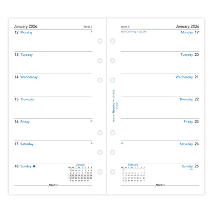 Filofax Refill Classic Week Per Page Personal 2026