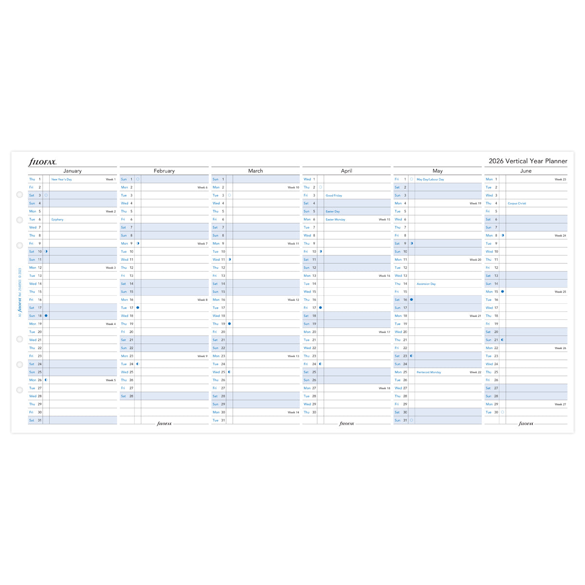 Filofax Refill Year Planner Vertical A5 2026 – The Ink Spot