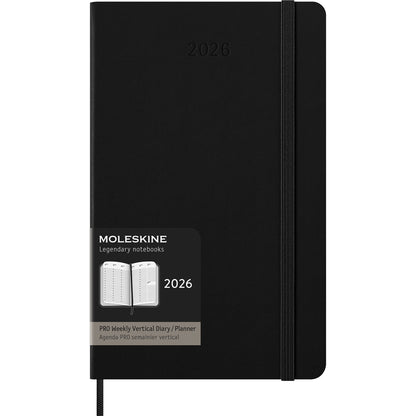 Moleskine Diary 12 Month Professional Weekly Vertical HC Large Black 2026