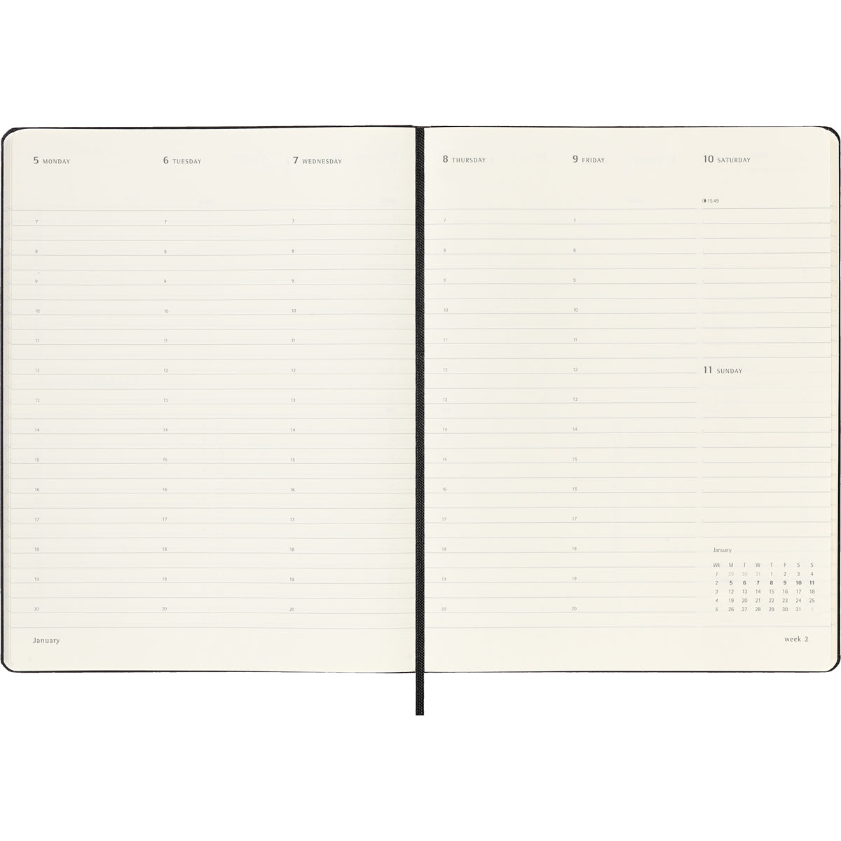 Moleskine Diary 12 Month Professional Weekly Vertical HC XL Black 2026