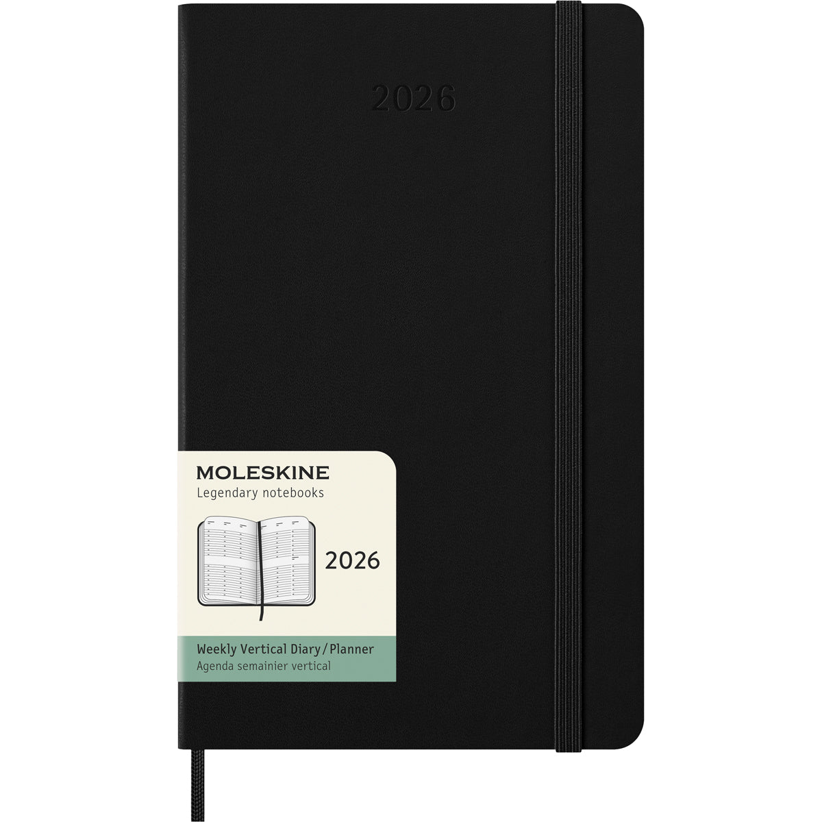 Moleskine Diary 12 Month Weekly Vertical HC Large Black 2026