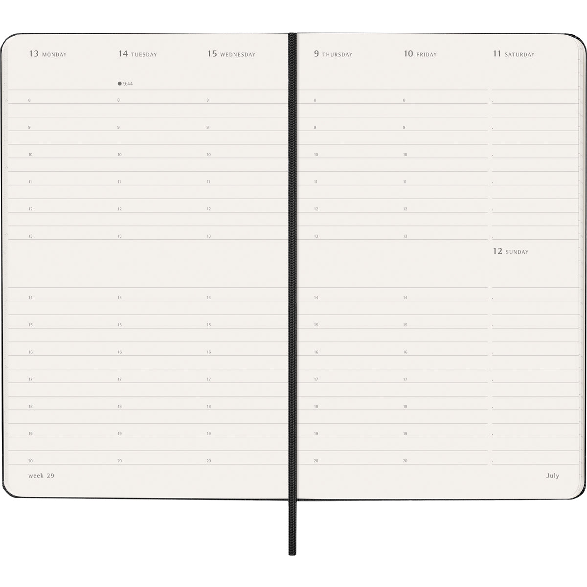 Moleskine Diary 12 Month Weekly Vertical HC Large Black 2026