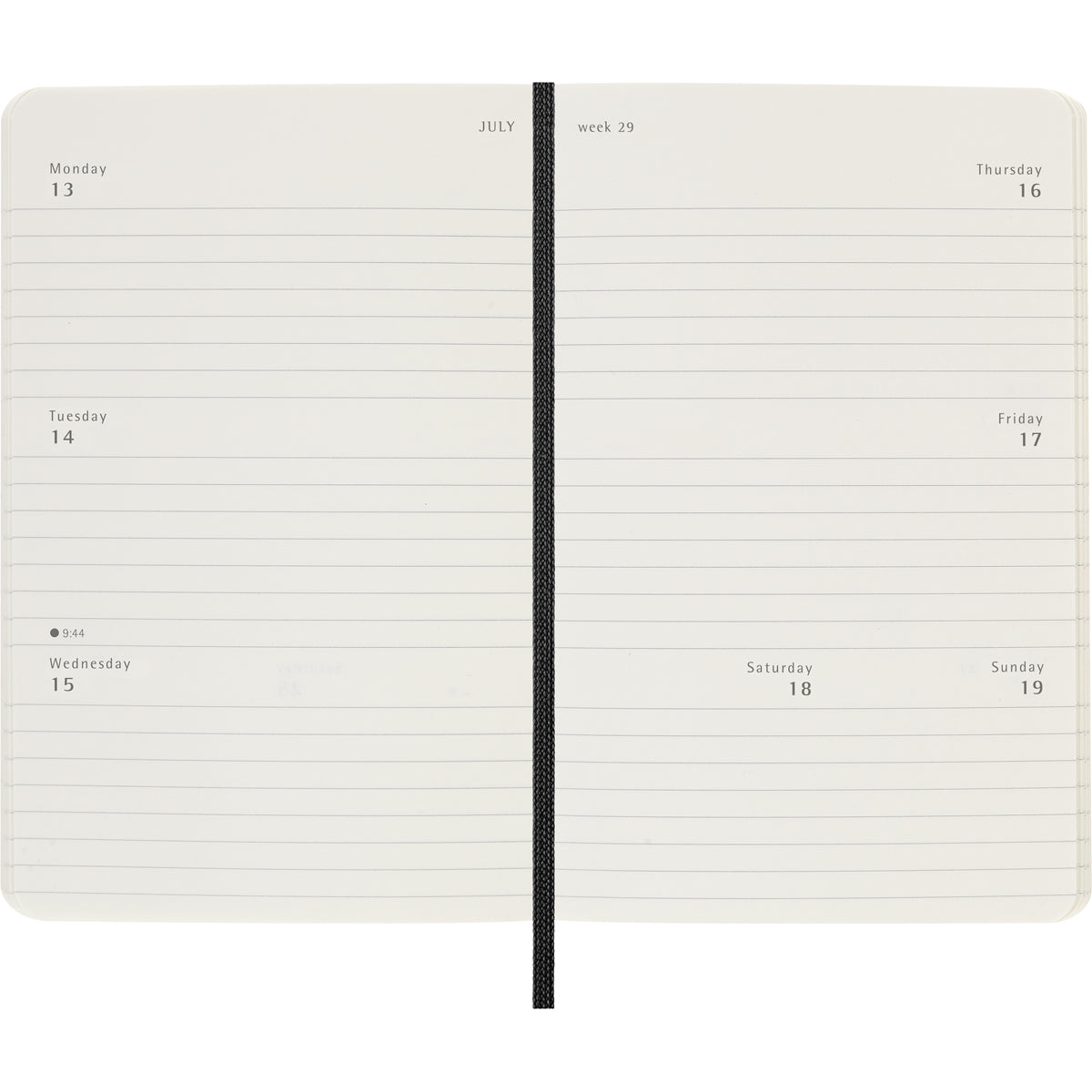 Moleskine Diary 12 Month Weekly Horizontal SC Pocket Black 2026