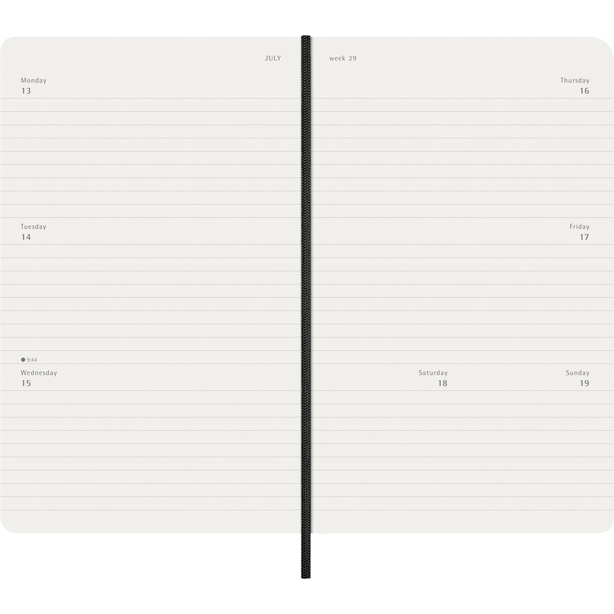 Moleskine Diary 12 Month Weekly Horizontal SC Large Black 2026