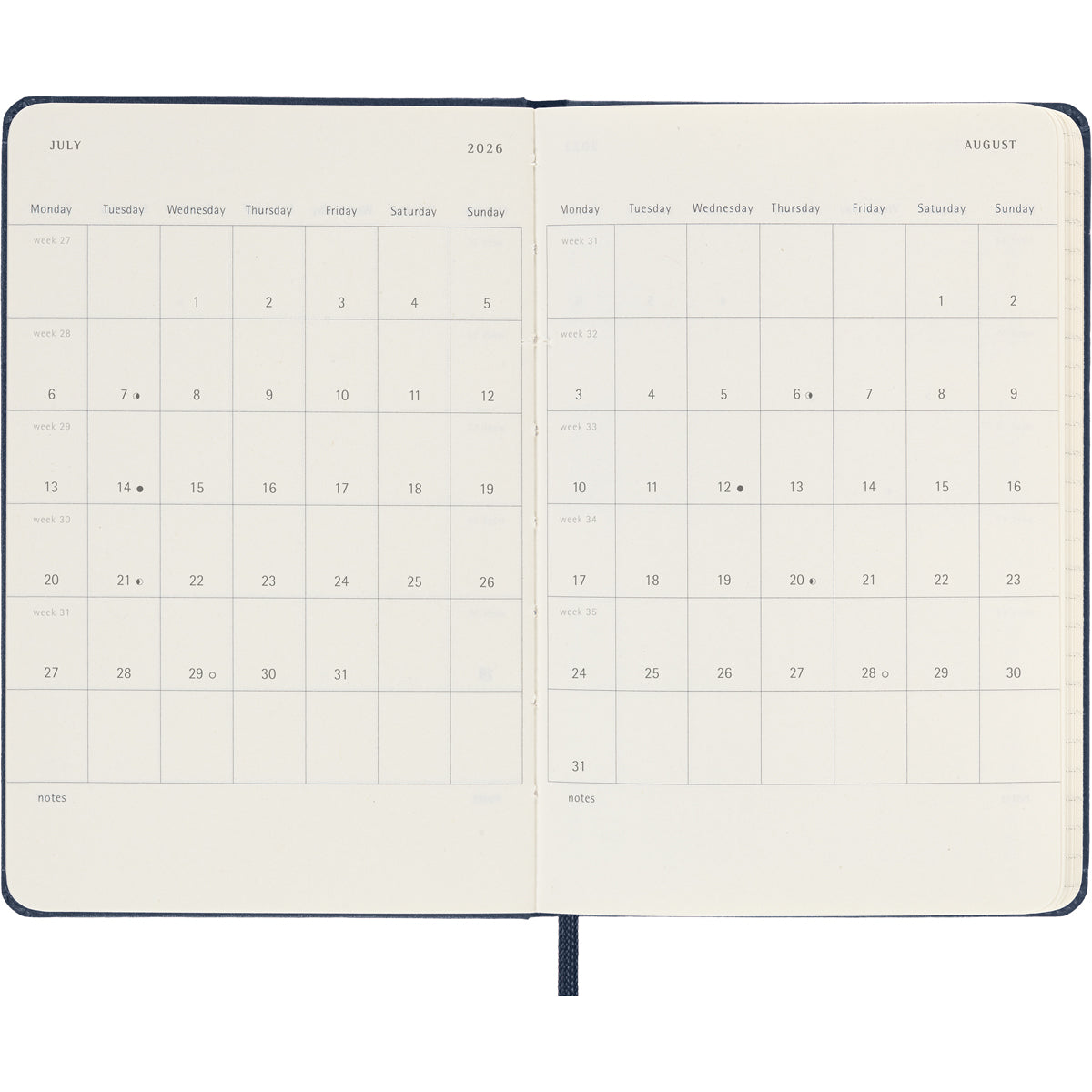 Moleskine Diary 12 Month Daily HC Pocket Sapphire Blue 2026