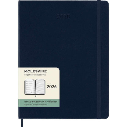 Moleskine Diary 12 Month Weekly + Notes HC XL Sapphire Blue 2026
