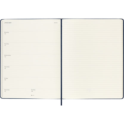 Moleskine Diary 12 Month Weekly + Notes HC XL Sapphire Blue 2026