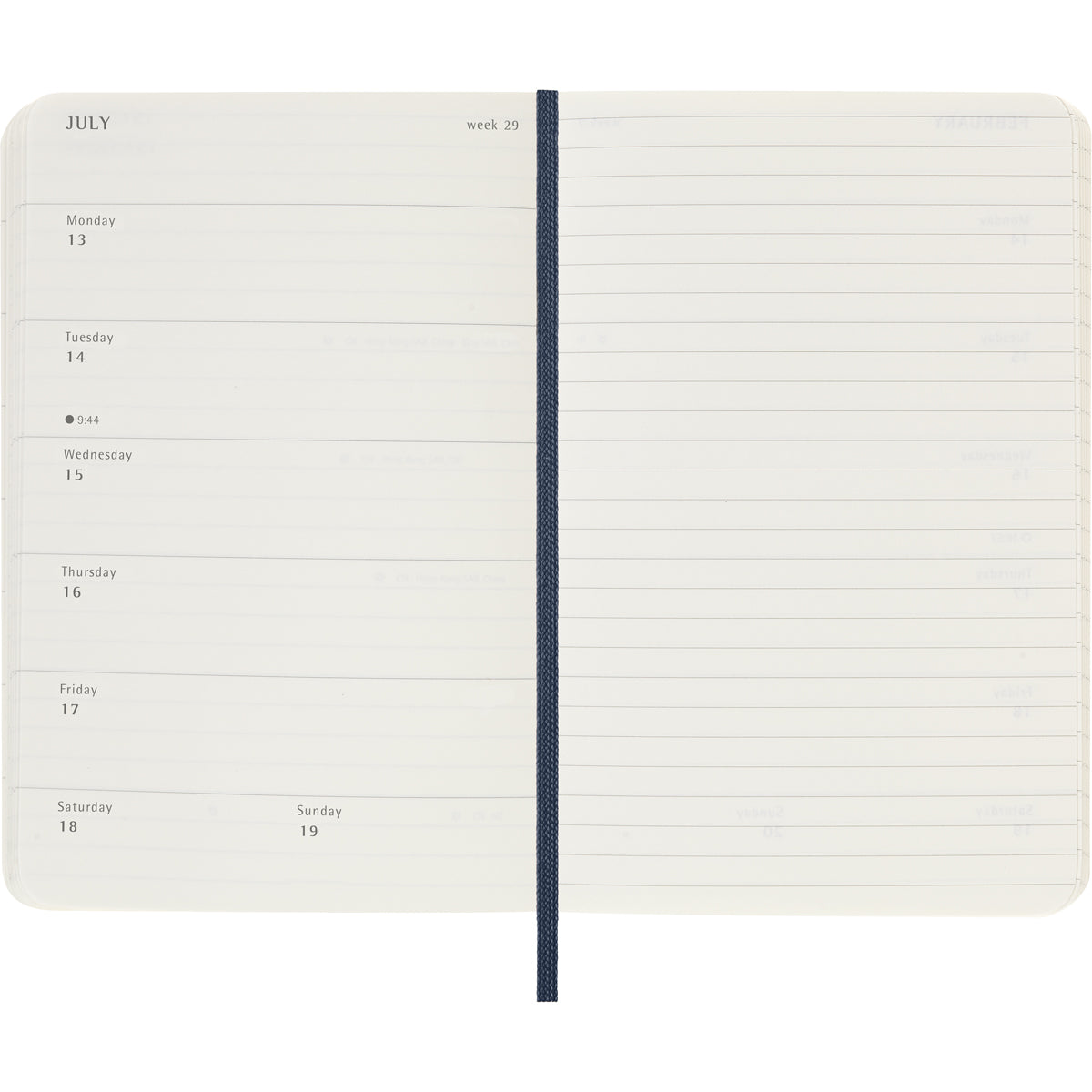 Moleskine Diary 12 Month Weekly + Notes SC Pocket Sapphire Blue 2026