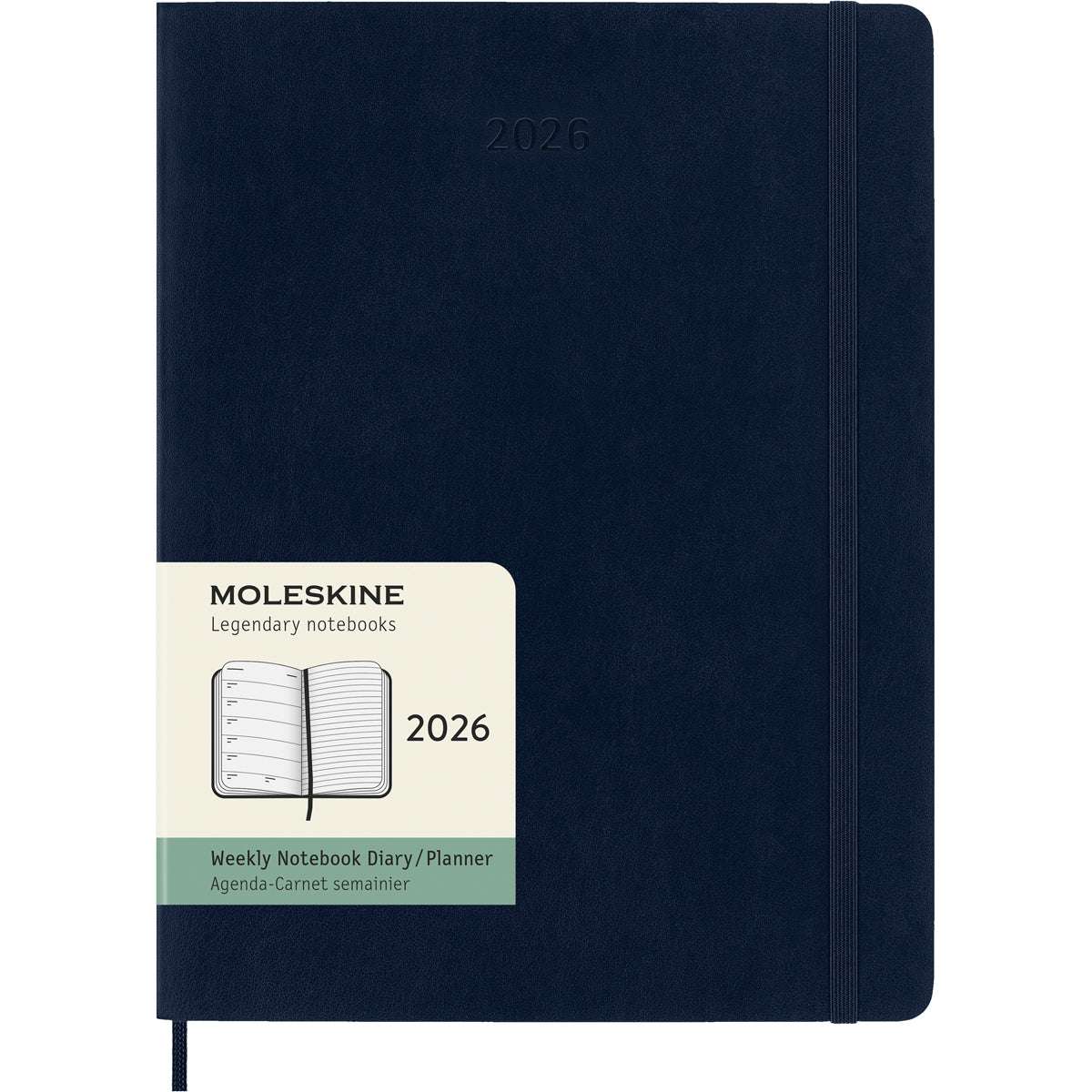 Moleskine Diary 12 Month Weekly + Notes SC XL Sapphire Blue 2026