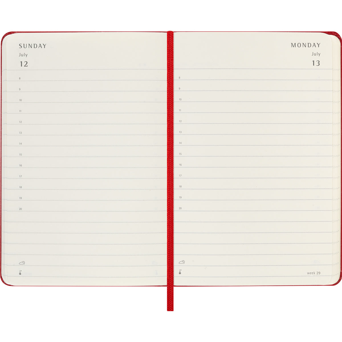 Moleskine Diary 12 Month Daily HC Pocket Scarlet Red 2026