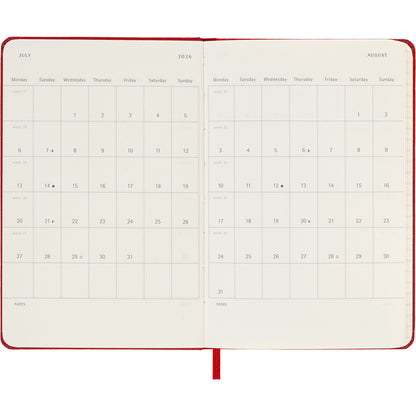 Moleskine Diary 12 Month Daily HC Pocket Scarlet Red 2026