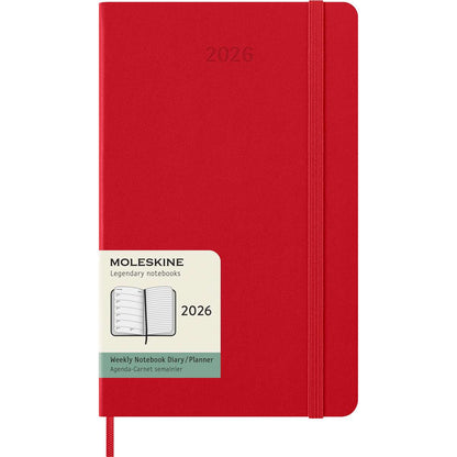 Moleskine Diary 12 Month Weekly + Notes HC Large Scarlet Red 2026