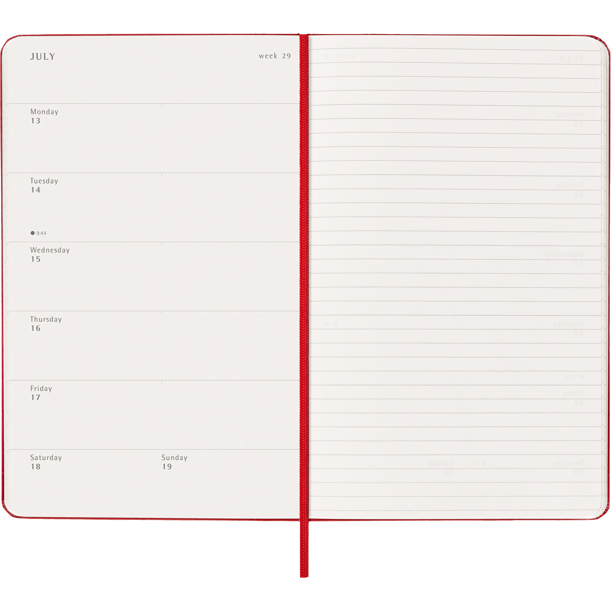 Moleskine Diary 12 Month Weekly + Notes HC Large Scarlet Red 2026