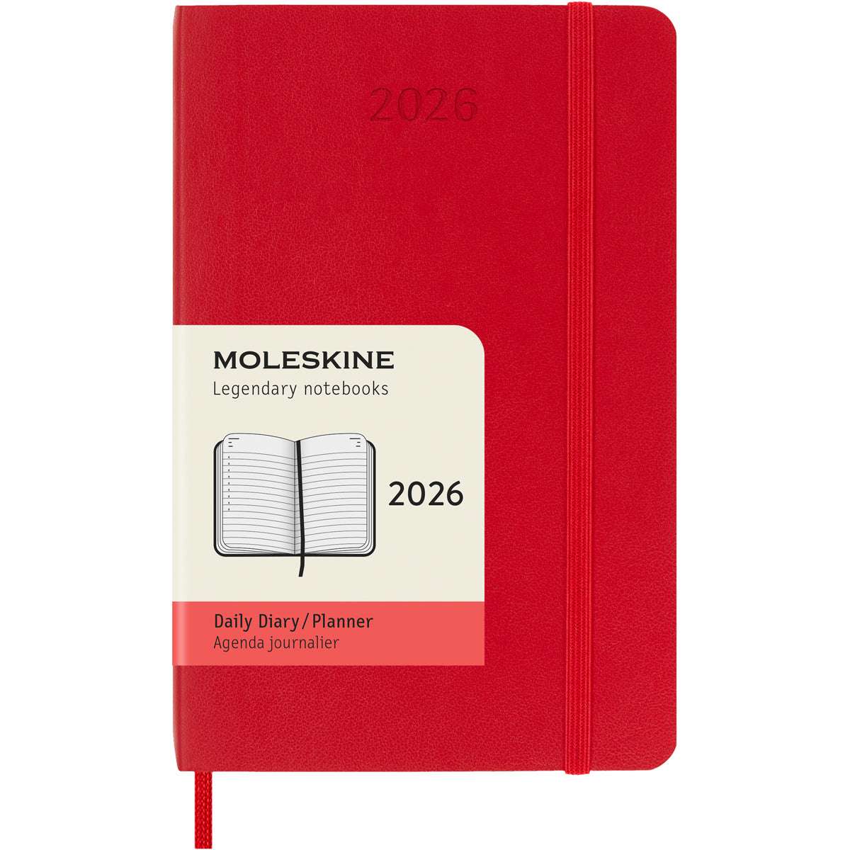 Moleskine Diary 12 Month Daily SC Pocket Scarlet Red 2026