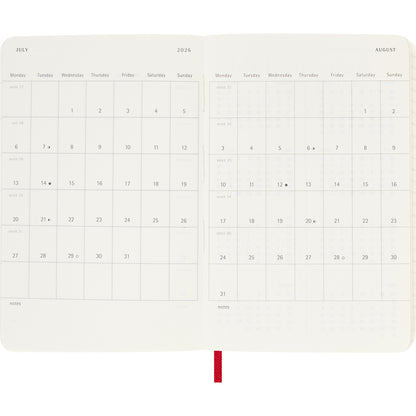 Moleskine Diary 12 Month Daily SC Pocket Scarlet Red 2026