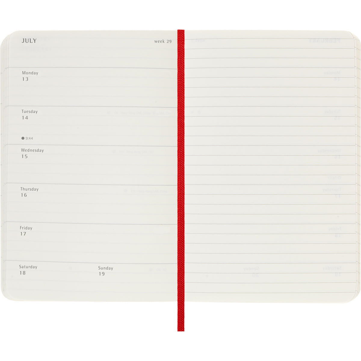 Moleskine Diary 12 Month Weekly + Notes SC Pocket Scarlet Red 2026
