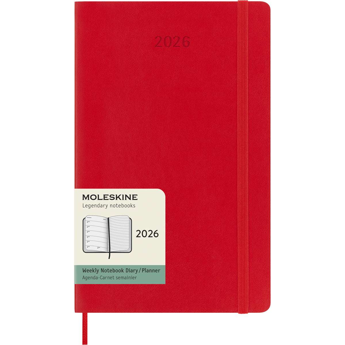 Moleskine Diary 12 Month Weekly + Notes SC Large Scarlet Red 2026