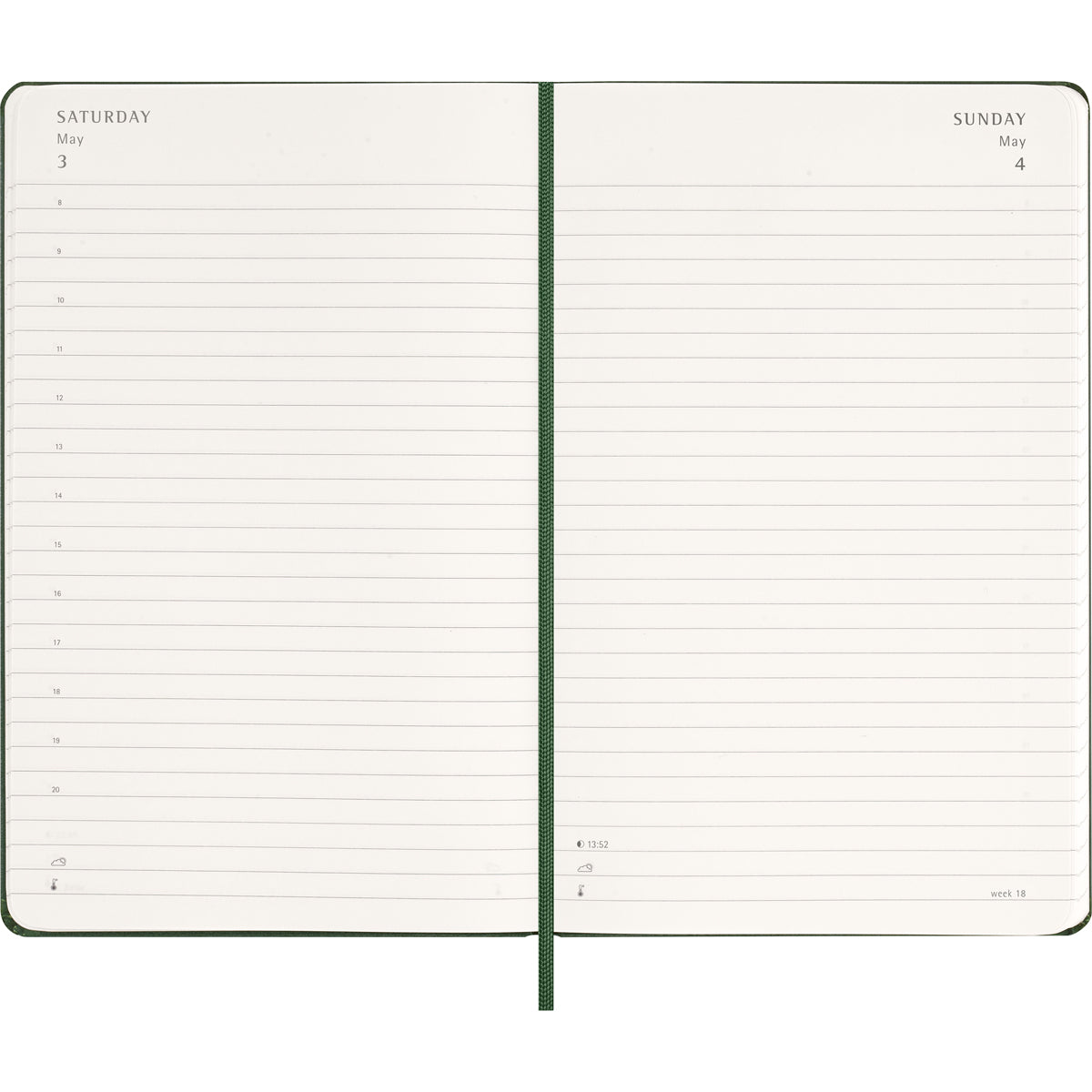Moleskine Diary 12 Month Daily HC Large Myrtle Green 2026