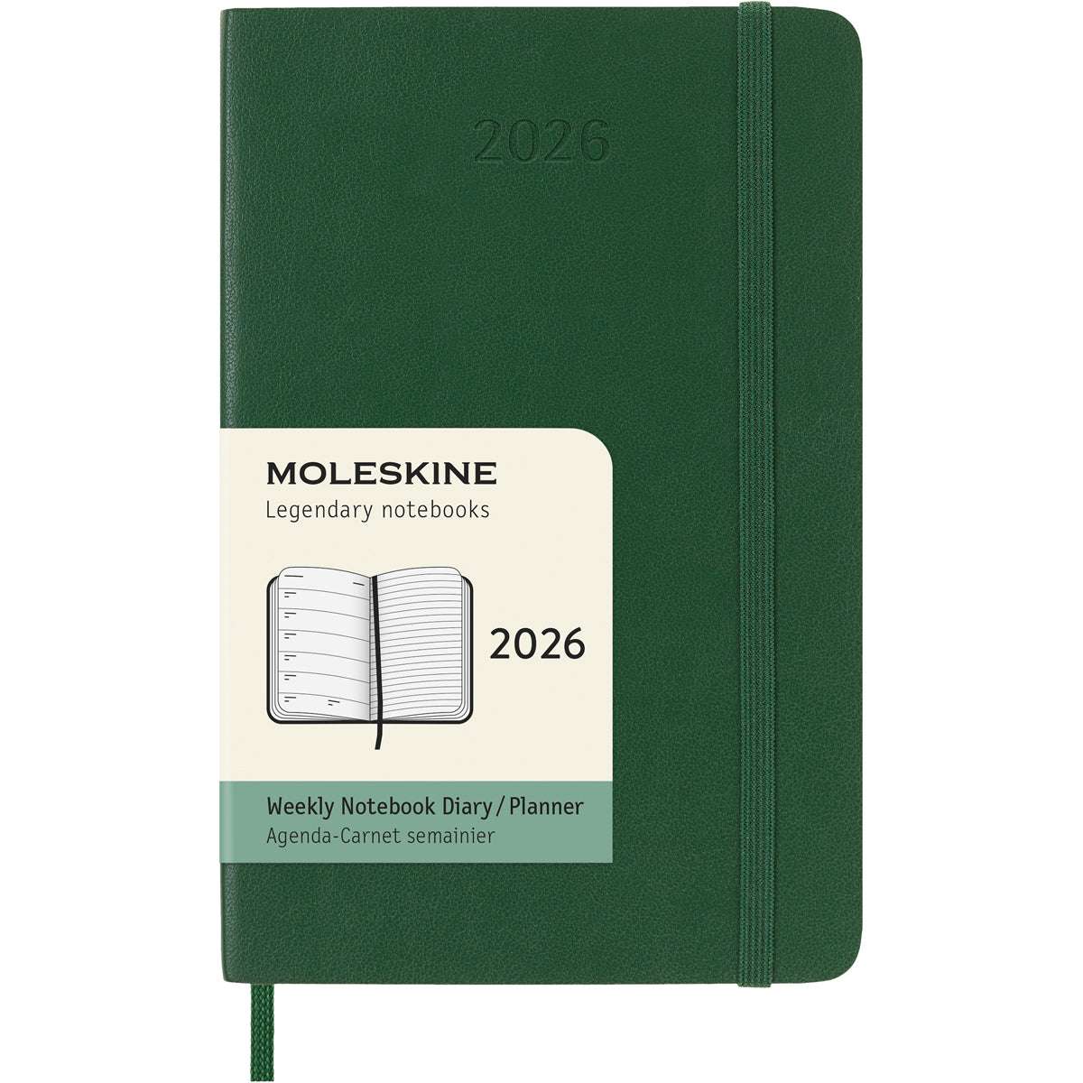 Moleskine Diary 12 Month Weekly + Notes SC Pocket Myrtle Green 2026