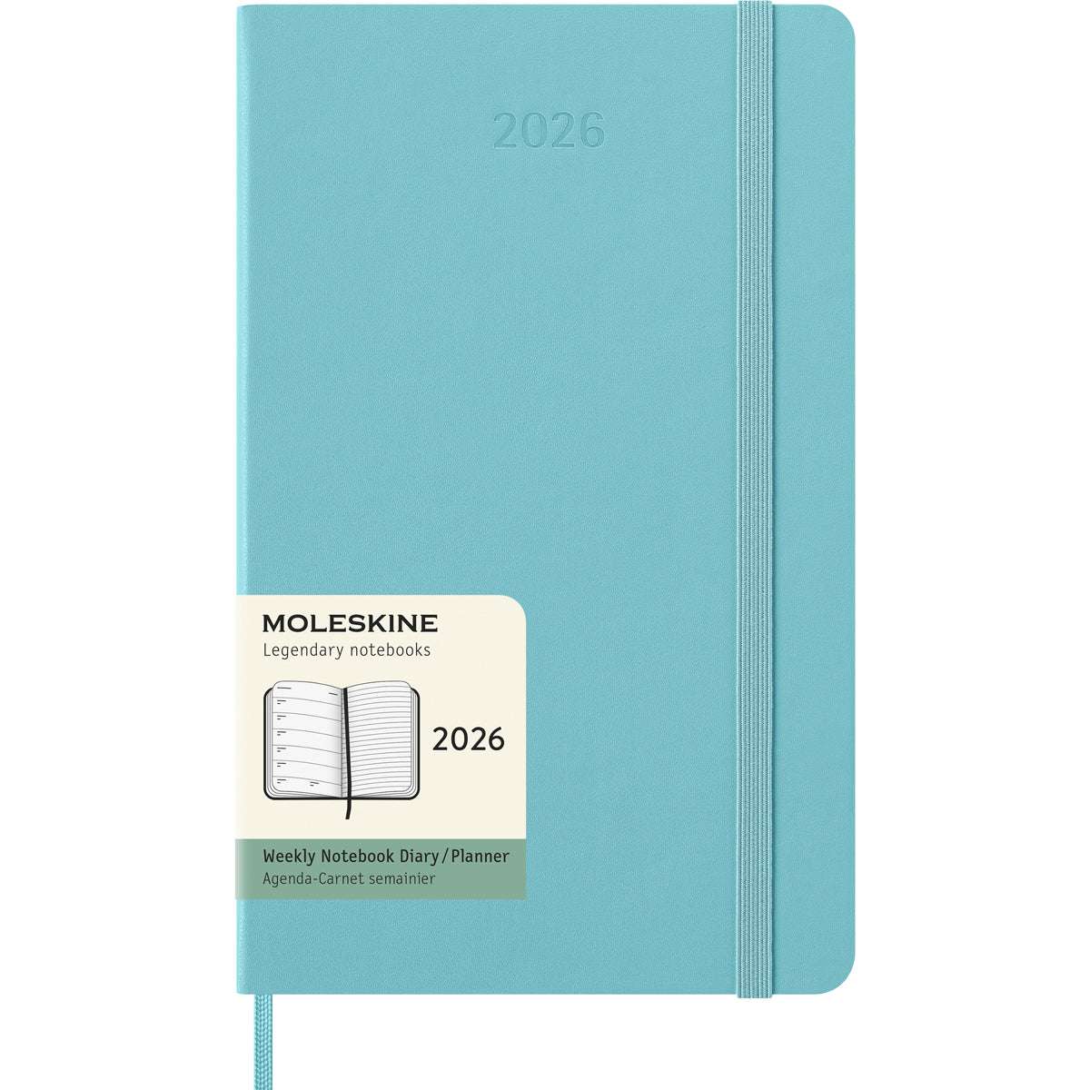 Moleskine Diary 12 Month Weekly + Notes HC Large Aquamarine 2026