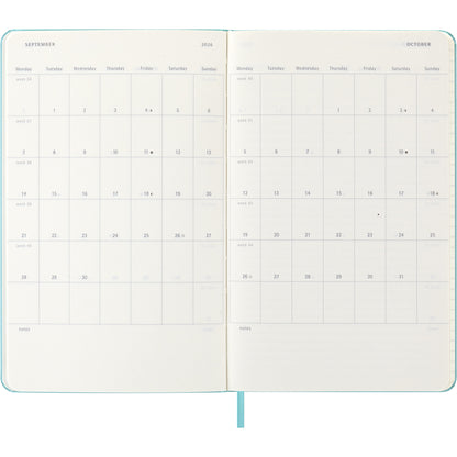 Moleskine Diary 12 Month Weekly + Notes HC Large Aquamarine 2026