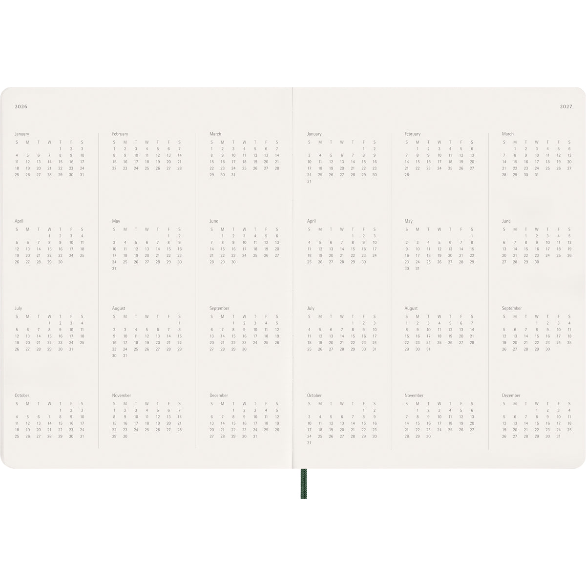 Moleskine 13 Month Essential Planner SC Weekly Vertical XXL Myrtle Green 2026