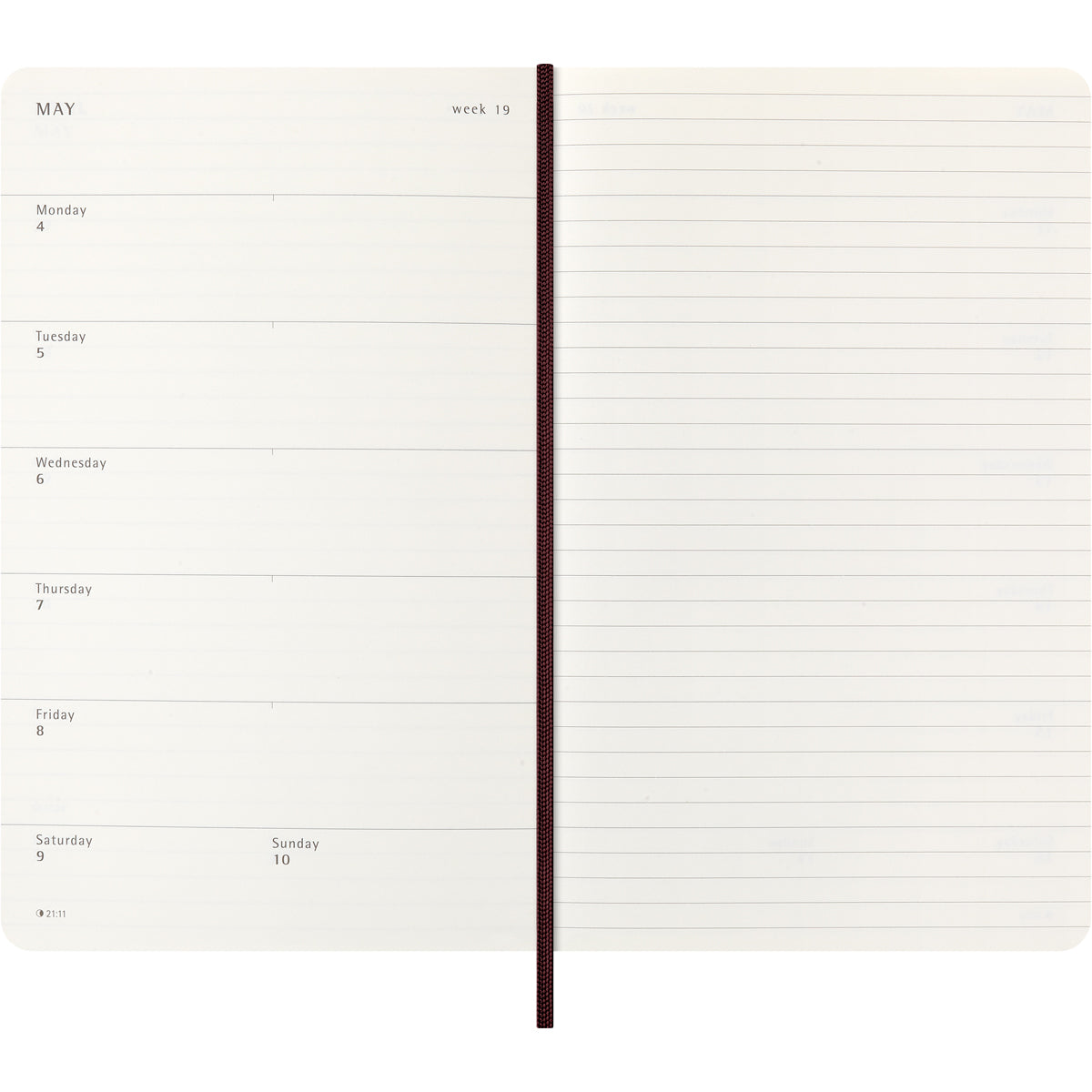 Moleskine Diary 12 Month Weekly + Notes HC Large Precious & Ethical Mamba Bordeaux 2026