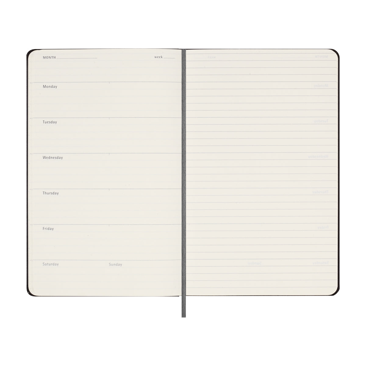 Moleskine Undated Planner Weekly + Notes Large Black