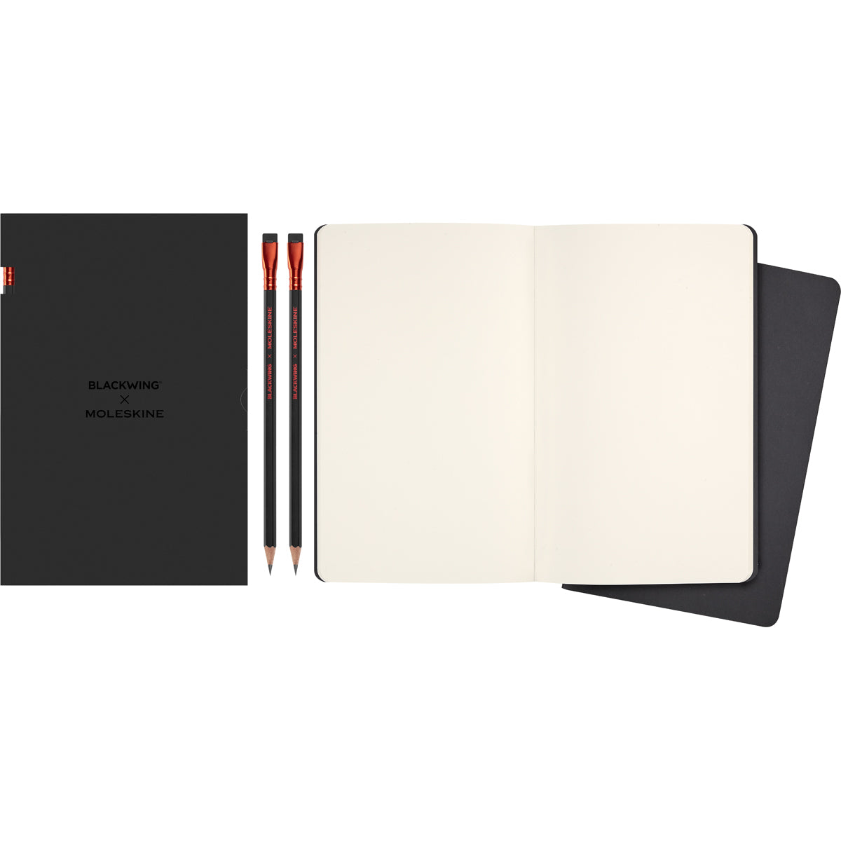 Moleskine LE Blackwing x MSK Set 2 Soft Pencils + 2 Plain Cahier (L)