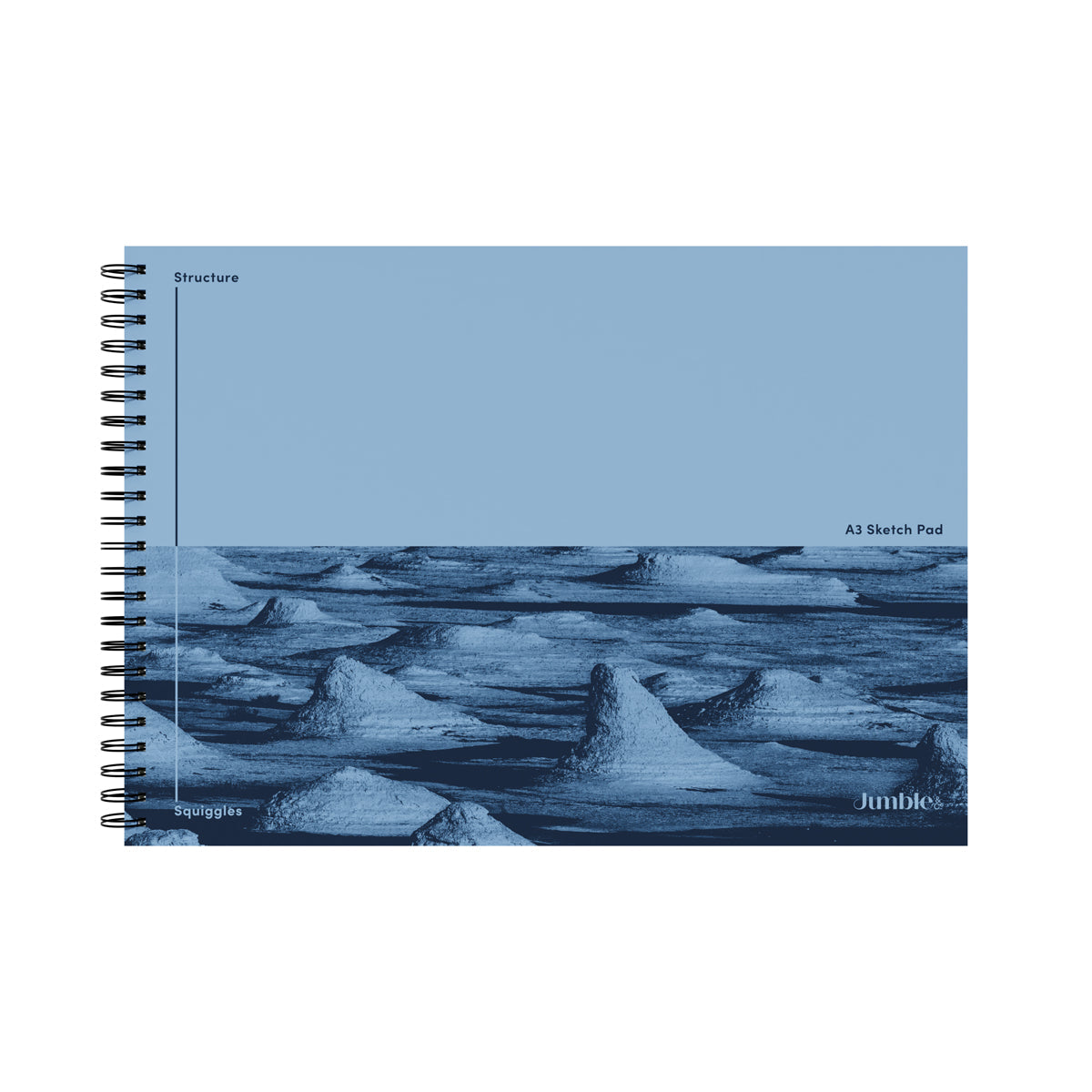 Jumble & Co A3 140gsm 50 Sheet Wiro Bound Structure & Squiggles Sketch Pad