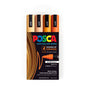Uni Posca Marker 1.8-2.5mm Med Bullet 4 Pack Shades of Orange PC-5M