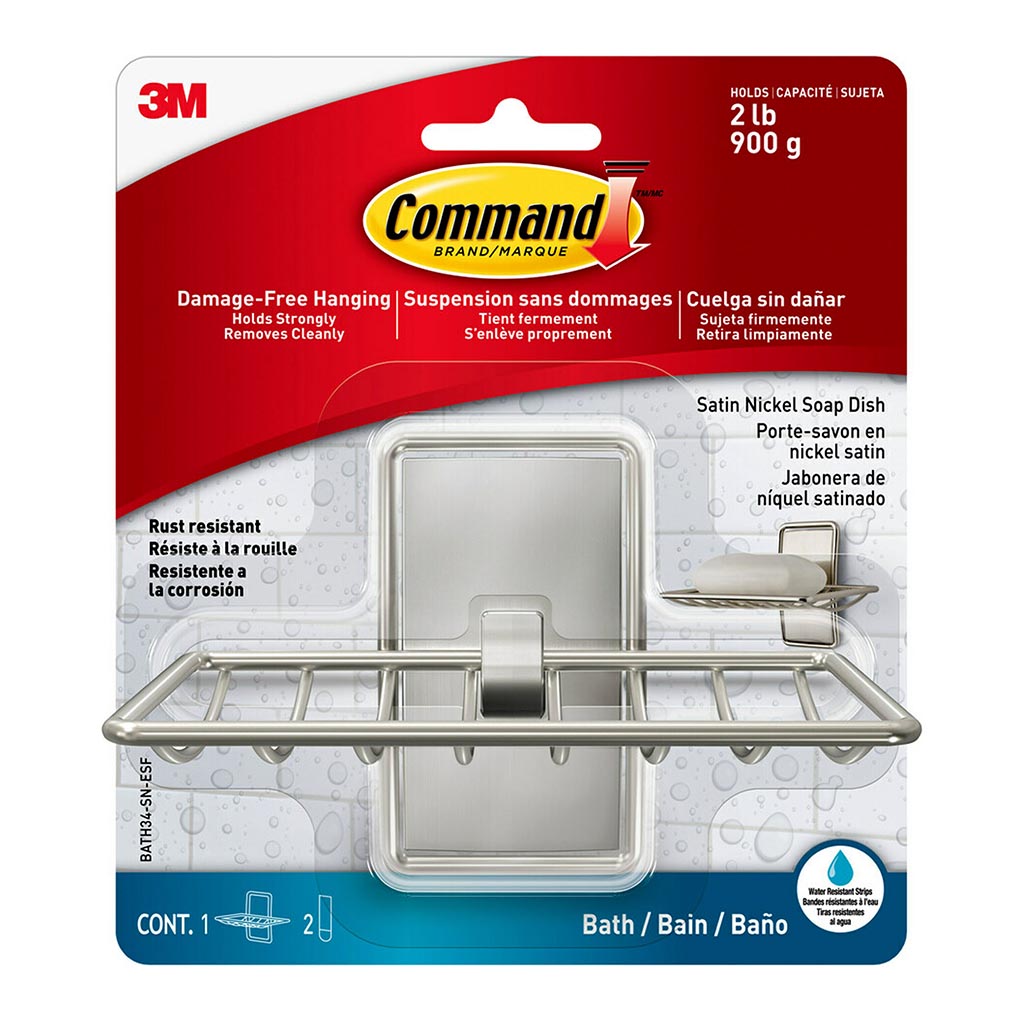 Command Soap Dish Satin Nickel