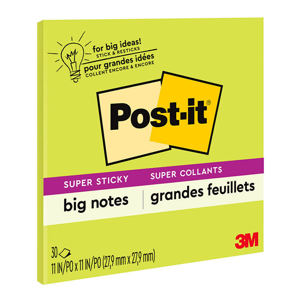 Post-it Bright Green 279x279mm 30sheet Super Sticky Big Notes
