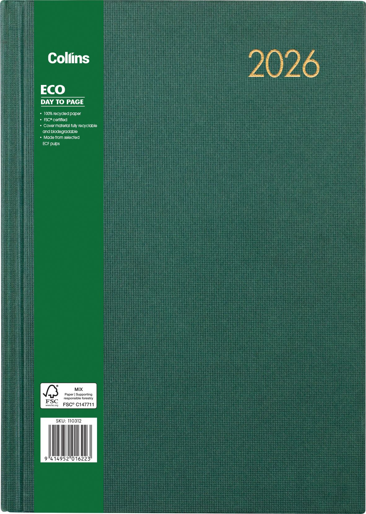 Collins Eco A41 Day Per Page Diary Even Year